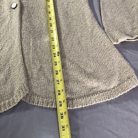 Vintage Women's LL Bean Linen Knit Cardigan Shell Buttons Women’s Size Large - Picture 5 of 9
